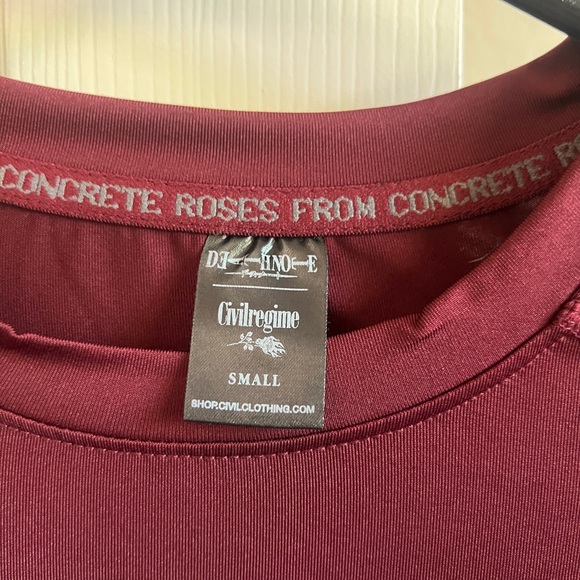Civil Regime Death Note Maroon Long Sleeve Compression Shirt - Picture 3 of 5